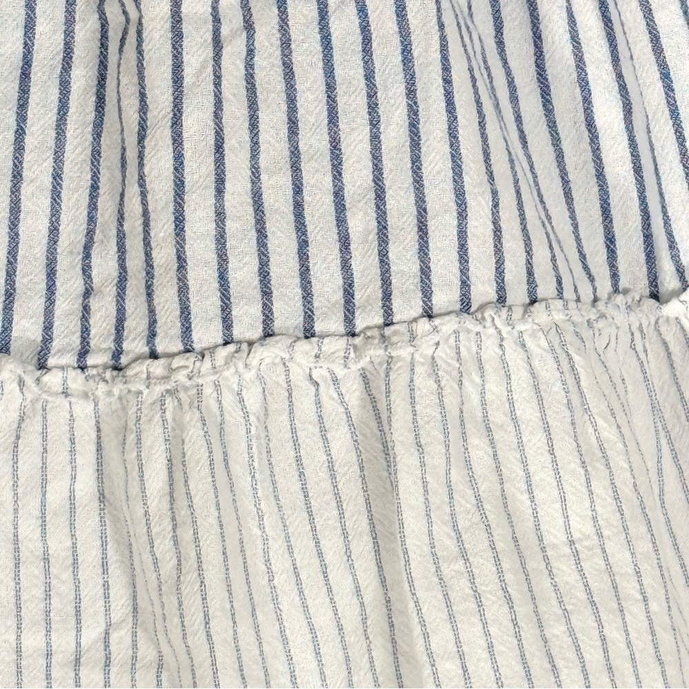 Life Style Striped Blue Tiered Chambray Cotton Skirt size Medium - Picture 3 of 6